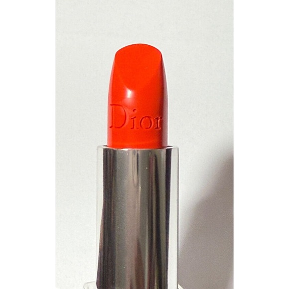Dior Rouge Lipstick 643 STAND OUT Orange Full Size HTF Cosmetic - Picture 3 of 5